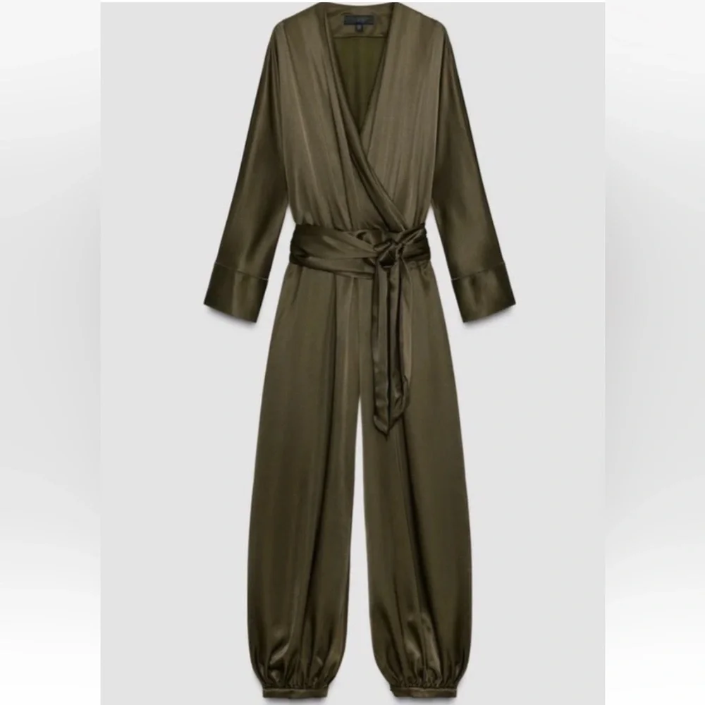 Zara NWT satin effect bloomer jumpsuit ZW Collection 9018/680 - Picture 4 of 13